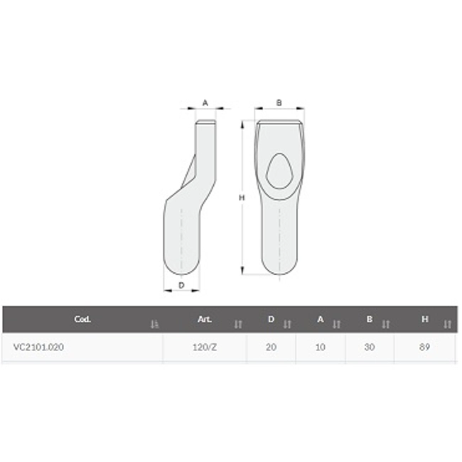 Vendita online Perno per cardine inferiore 20 mm. art.120/Z